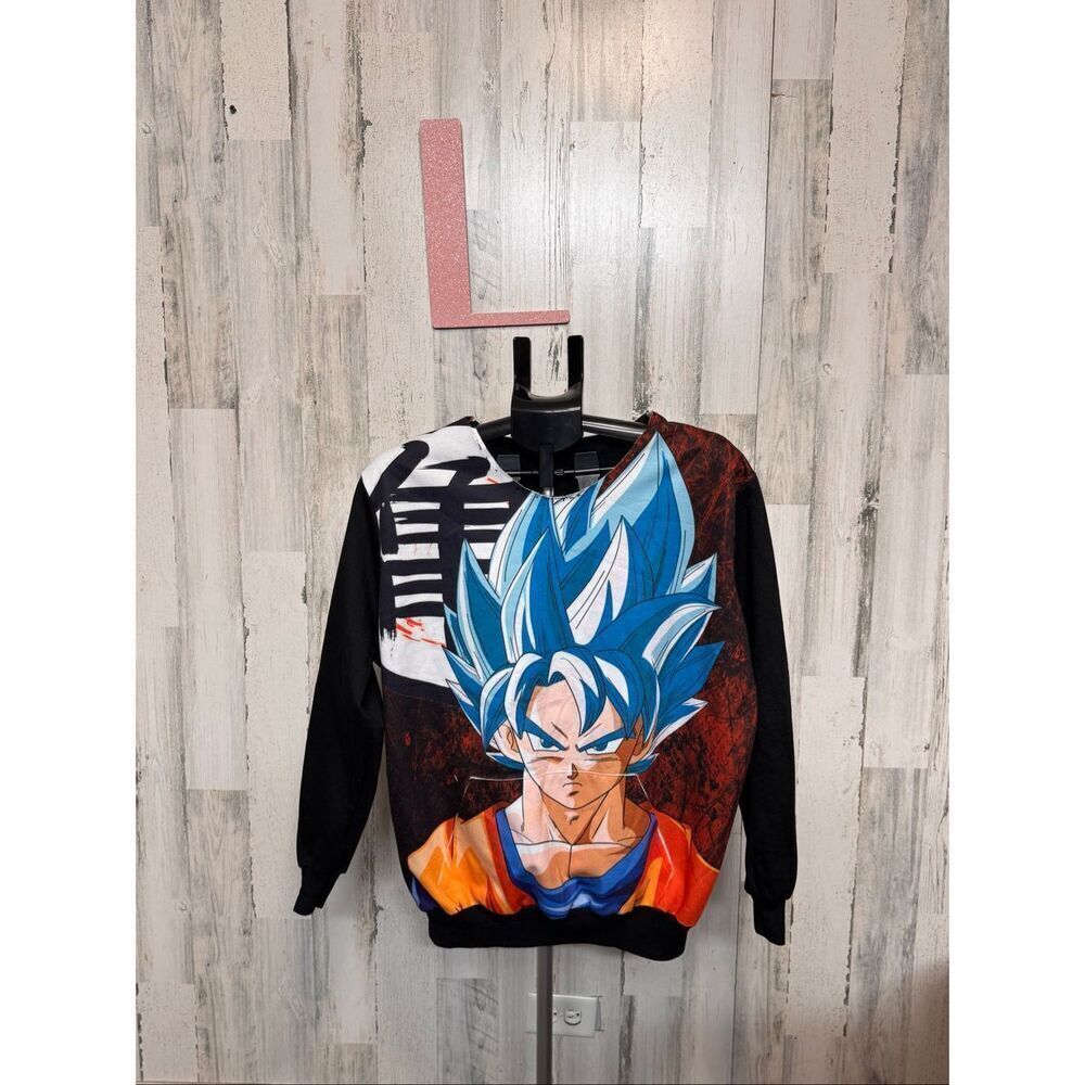 Dragon Ball Z Goku Super Saiyan Blue Graphic Sweatshirt Black Size L